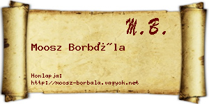 Moosz Borbála névjegykártya